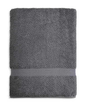 Shop Linum Home Herringbone Bath Sheet In Grey