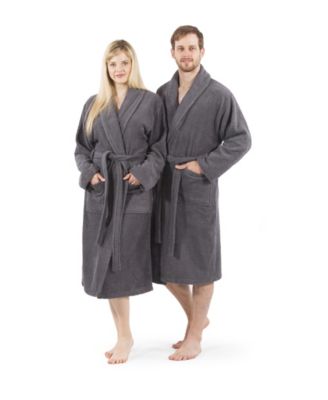 Linum Home Textiles Unisex Terry Cloth Bathrobe, Grey