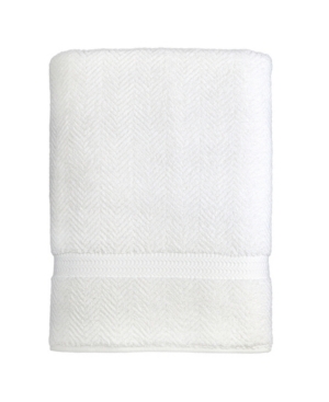 Linum Home Herringbone Bath Sheet Bedding In White