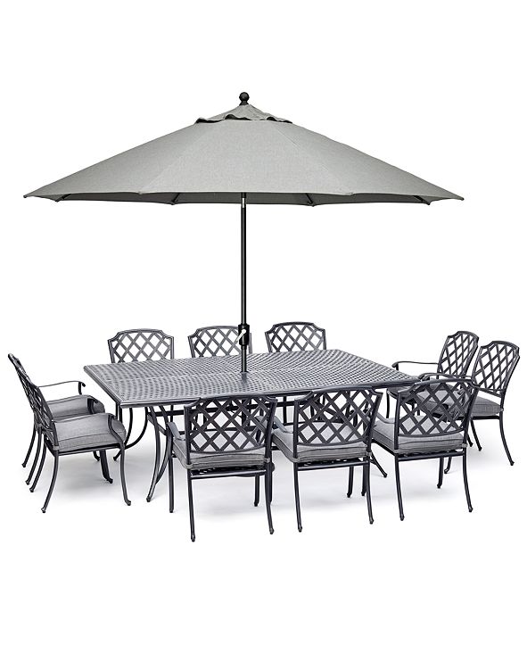 Furniture Vintage II Outdoor Cast Aluminum 11Pc. Dining Set (84" X 60
