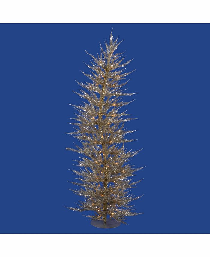 Vickerman 6 ft Champagne Laser Artificial Christmas Tree With 150 Clear