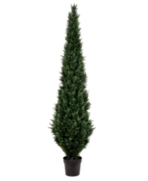 Vickerman 8' Artificial Potted Green Cedar Tree Uv Resistant