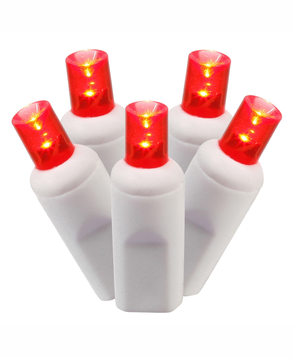 Vickerman 50 Red Wide Angle Led Light On White Wire, Christmas Light Strand
