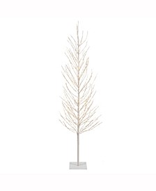 6' White Artificial Christmas Tree With 560 Warm White Led Lights