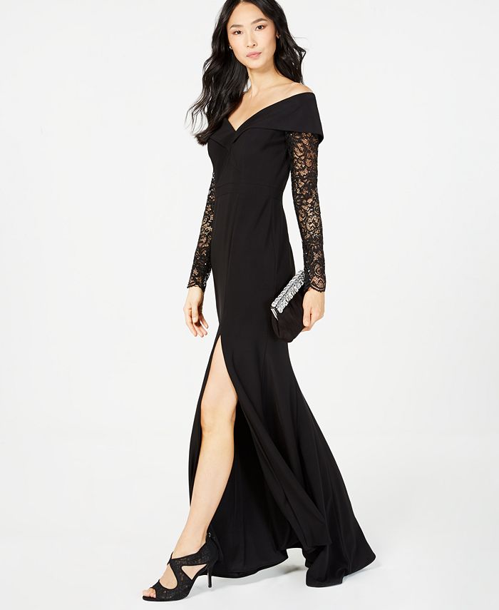 xscape off shoulder gown