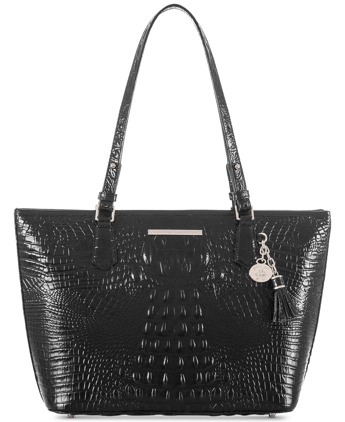 Brahmin Medium Asher Melbourne Leather Tote In Black,gold