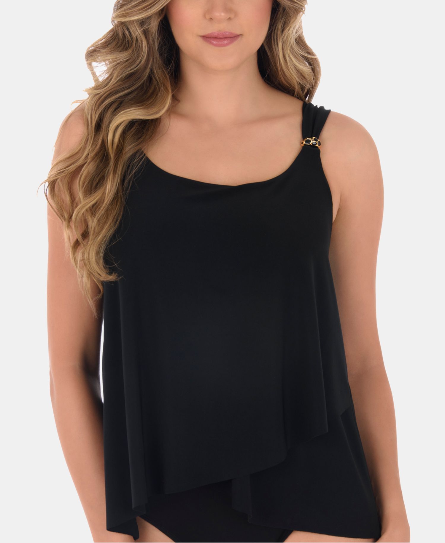 DD Cup Razzle Dazzle Underwire Asymmetrical Tankini Top