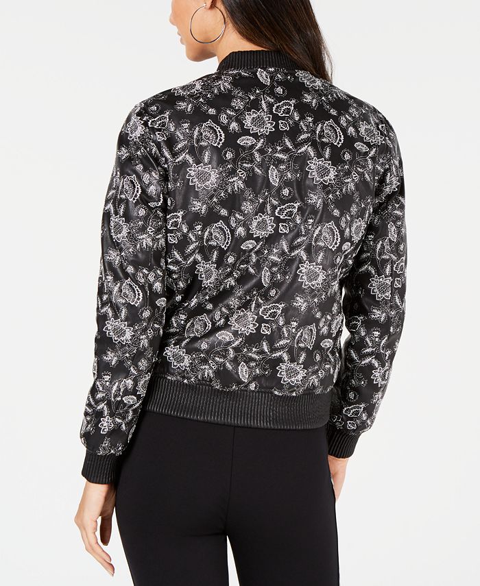 Michael kors floral embroidered new arrivals bomber jacket