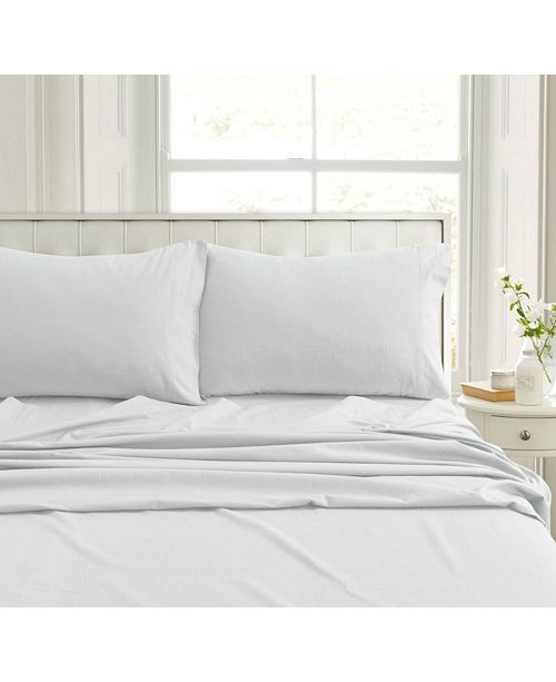 Tribeca Living Heavyweight Flannel Solid Extra Deep Pocket King Sheet