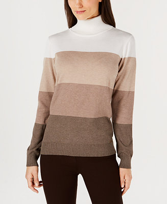 Calvin Klein Colorblocked Turtleneck Sweater & Reviews - Sweaters ...