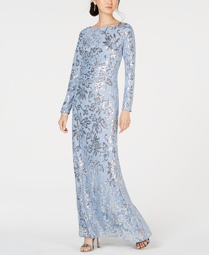 Vince camuto sequin outlet lace evening dress