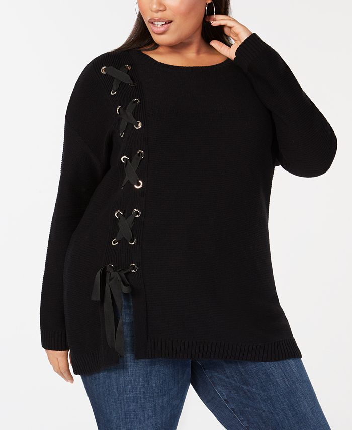 Inc International Concepts Plus Size Floral Intarsia Tunic - Size 0X