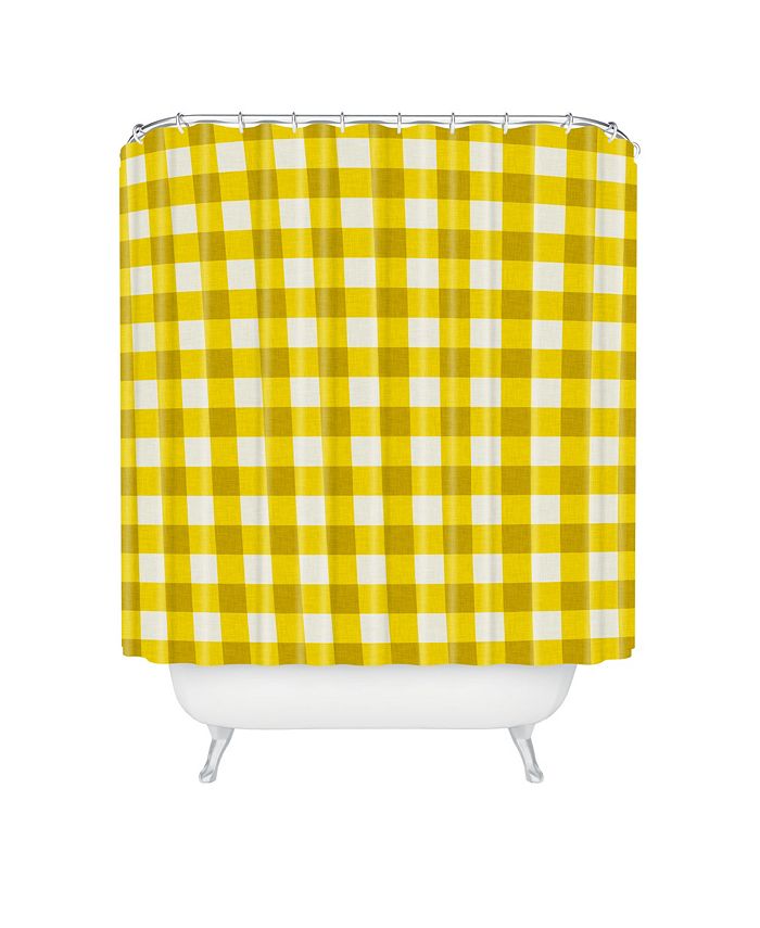 Deny Designs Holli Zollinger Yellow Gingham Shower Curtain - Macy's