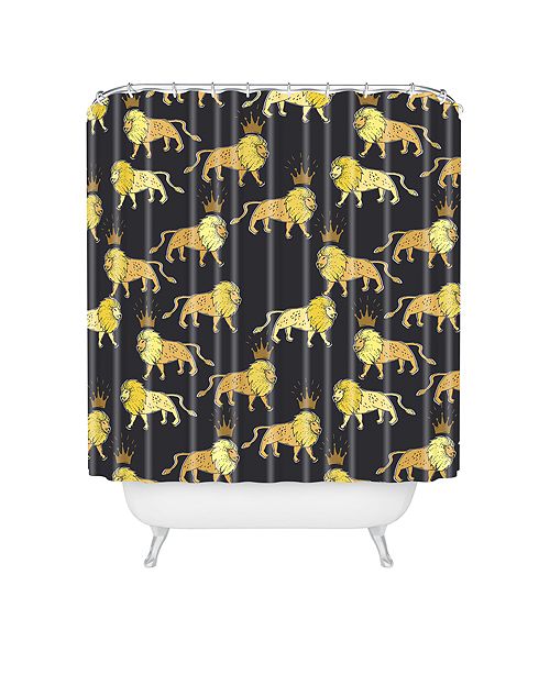 Deny Designs Holli Zollinger Leo Lion Black And Gold Shower