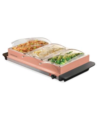 Nostalgia HomeCraft 3-Station 2.5-Quart Buffet Server & Warming Tray - Copper