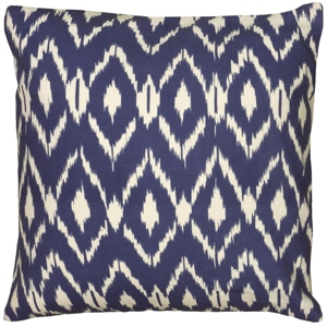 Rizzy Home Ikat Polyester Filled Decorative Pillow, 18" X 18" In Blue