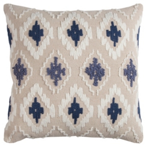 Shop Rizzy Home Ikat Polyester Filled Decorative Pillow, 20" X 20" In Blue