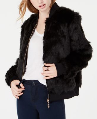 Say What? - Juniors' Faux-Fur Bomber Jacket