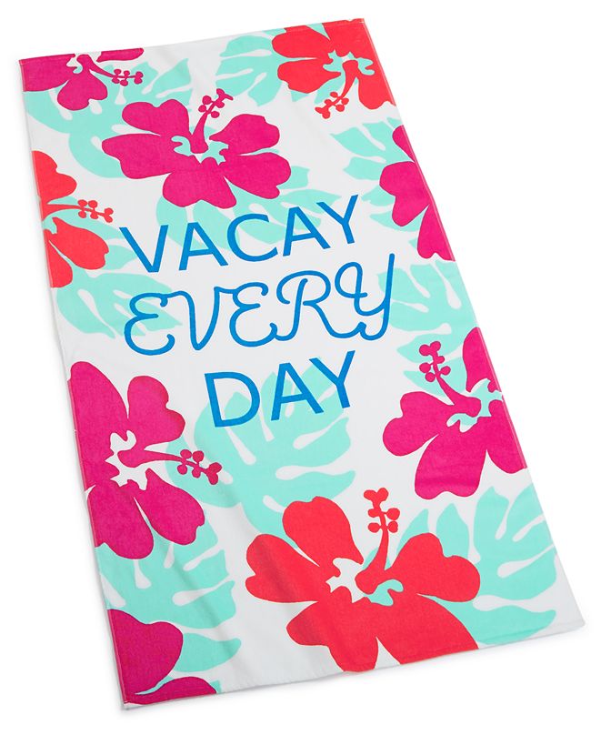 Martha Stewart Collection Vacay Everyday 38" x 68" Beach Towel, Created
