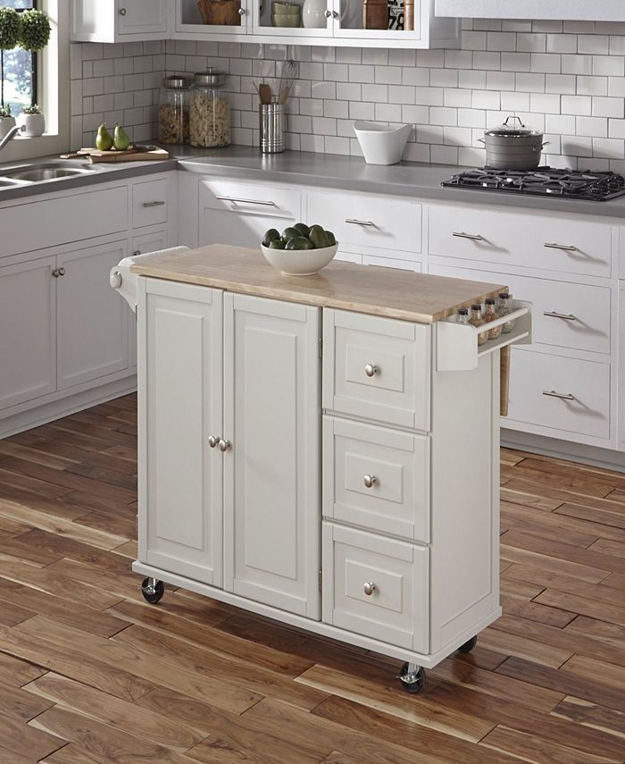 Home Styles Liberty Kitchen Cart with Wood Top Macy's