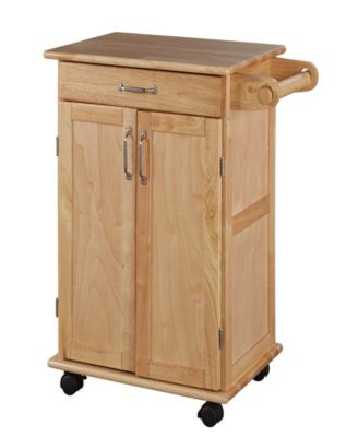 Home Styles - Natural Breakfast Bar Kitchen Cart with Wood Top