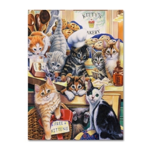 Trademark Global Jenny Newland 'kitty Bakery' Canvas Art, 14" X 19" In Open Misce