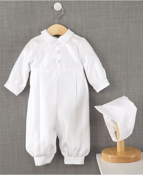 Lauren Madison Baby Boys Full Length Christening Romper With Matching Hat Reviews Sets Outfits Kids Macy S