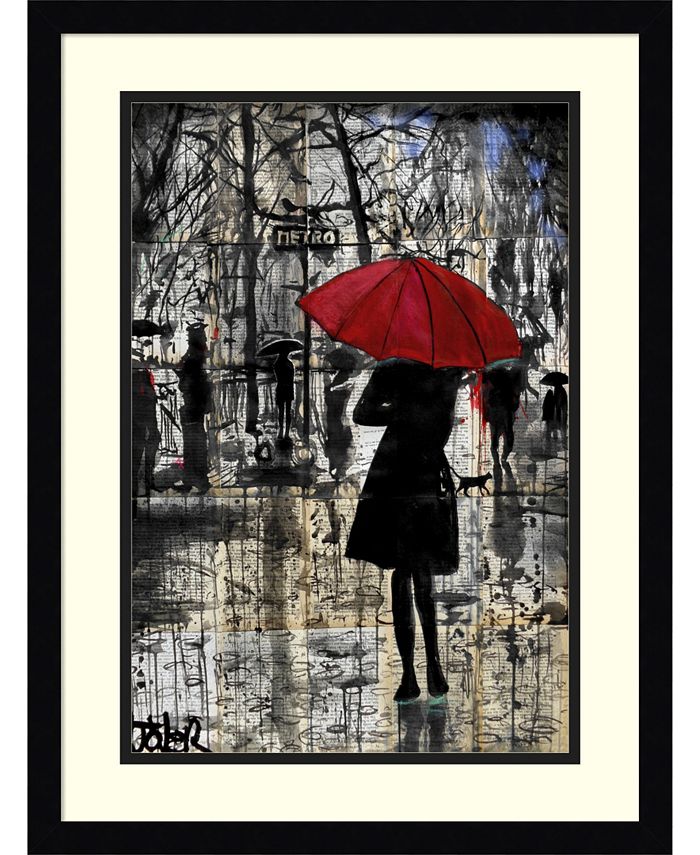 Amanti Art - Metro Red Umbrella 17x23 Framed Art Print