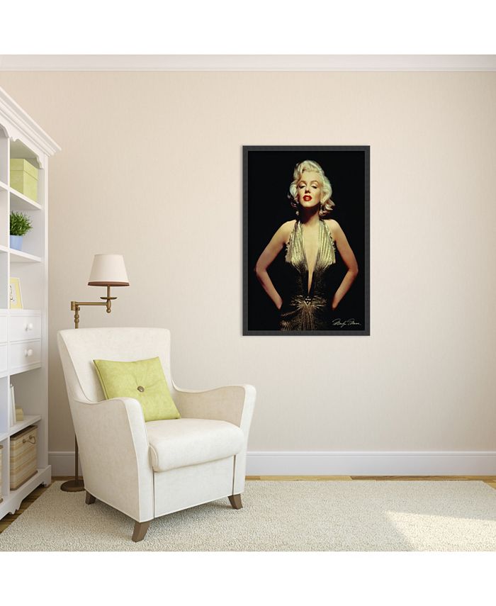 Amanti Art - Marilyn Monroe (Gold)- 25x37 Framed Art Print