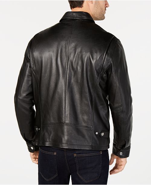 Michael Kors Men&#39;s James Dean Leather Jacket, Created for Macy&#39;s - Coats & Jackets - Men - Macy&#39;s