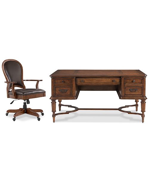 Furniture Clinton Hill Cherry Home Office 2 Pc Set Writing Desk