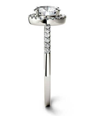 Moissanite Round Halo Ring (1-1/3 ct. t.w. Diamond Equivalent) in 14k Gold or White Gold or Rose Gold