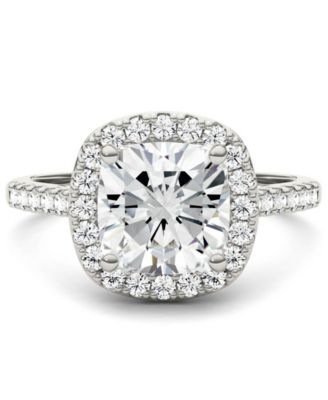 Moissanite Cushion Halo Ring (2-7/8 ct. tw. Diamond Equivalent) in 14k White Gold