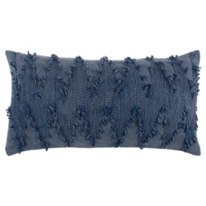 Rizzy Home Deconstructed Chevron Polyester Filled Decorative Pillow, 14" X 26" In Blue