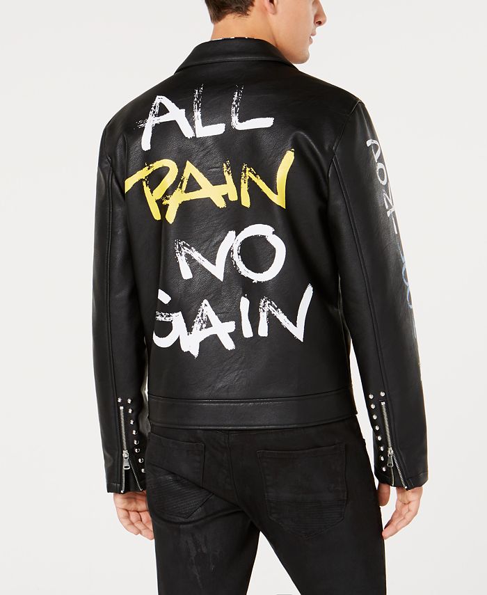 INC International Concepts I.N.C. Mens Painted Moto Jacket, Created for