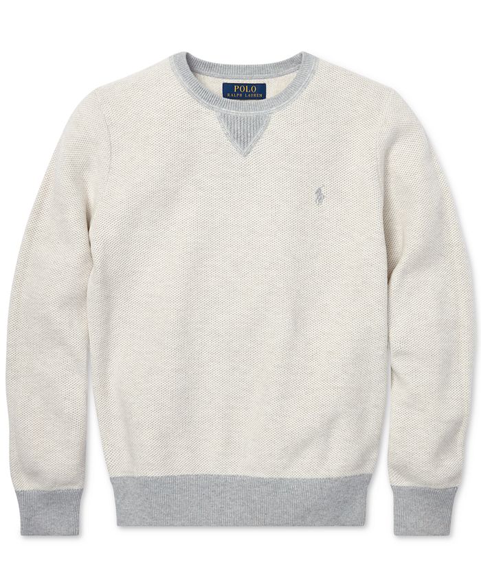 Polo Ralph Lauren Big Boys Cotton Crew-Neck Sweater - Macy's