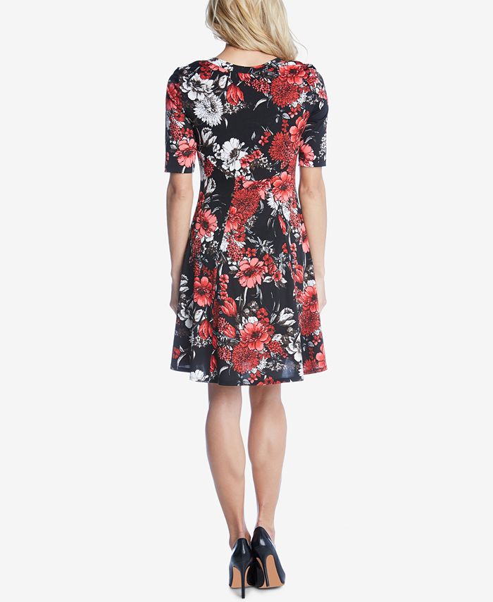 Karen Kane Floral-Print A-Line Dress - Macy's