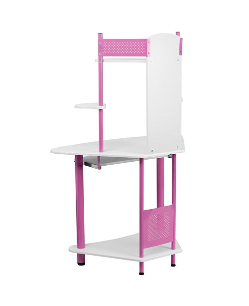 Flash Furniture Pink Corner Computer Desk With Hutch Reviews