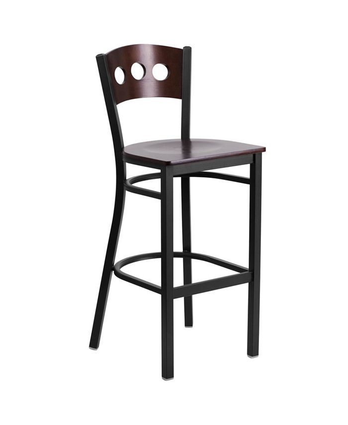 Flash Furniture Hercules Series Black 3 Circle Back Metal Restaurant