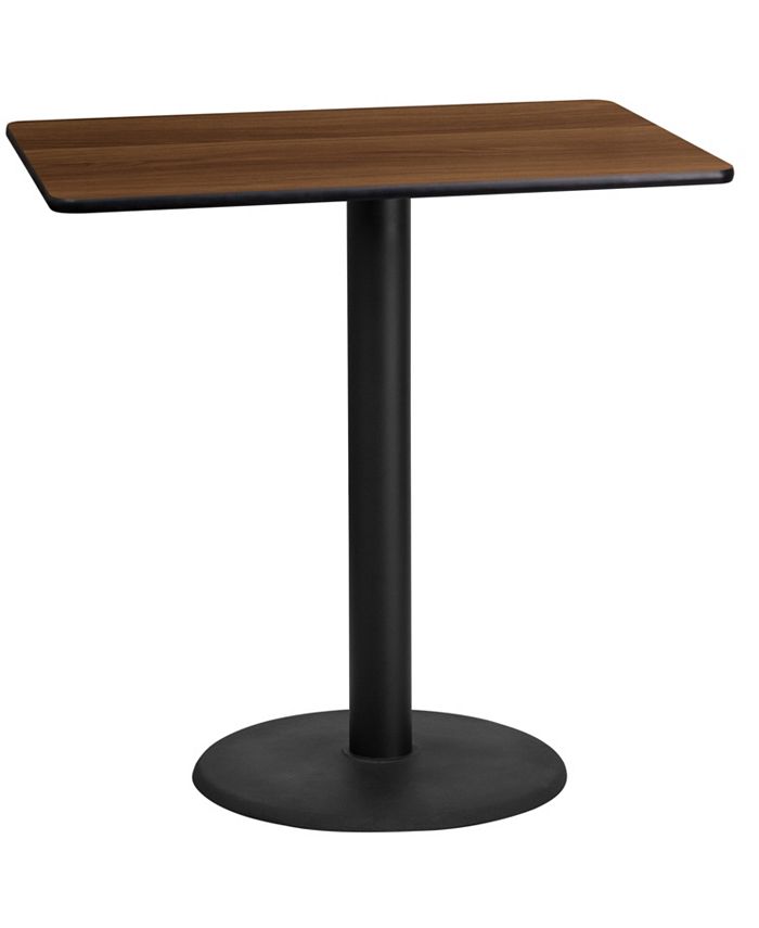 24'' x 42'' Rectangular Laminate Table Top with 24'' Round Bar Height Table Base