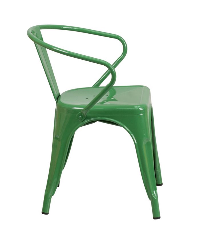 Flash Furniture Green Metal IndoorOutdoor Chair With Arms Macy's