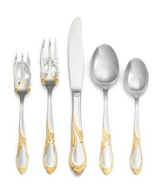 Yamazaki Flatware Cache Gold Accent 5 Piece Place Setting Macy s