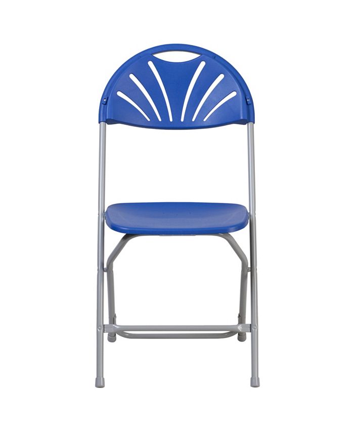Flash Furniture Hercules Series 650 Lb. Capacity Blue Plastic Fan Back