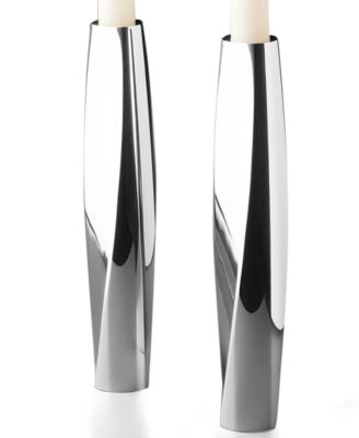 Nambé - "Twist" Candlestick Pair, 7"