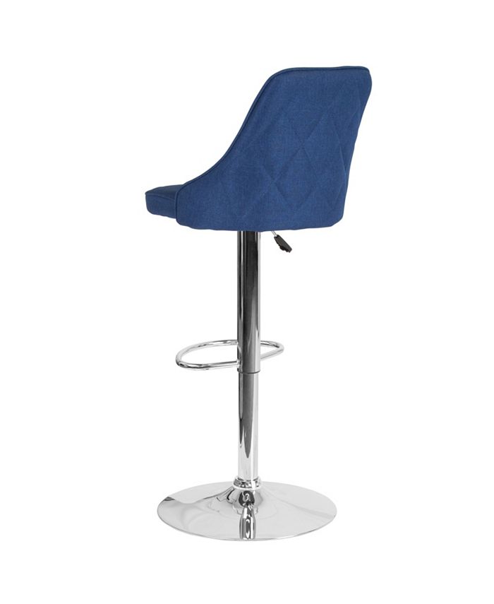 Flash Furniture Trieste Contemporary Adjustable Height Barstool In Blue Fabric Macy's