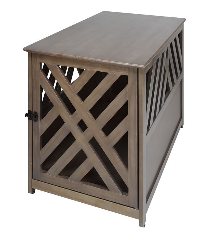 Yu Shan Modern Lattice Wooden Pet Crate End Table Macy's