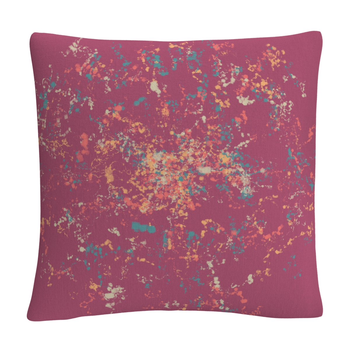 Abc Speckled Colorful Splatter Abstract 8Decorative Pillow, 16 x 16