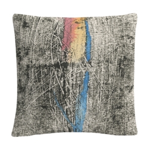 Baldwin Anthony Sikich Flame On Black Colorful Shapes Line Composition Decorative Pillow, 16" X 16" In Multi