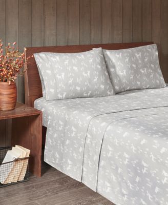 Printed Cotton Flannel 4-Pc. Sheet Set, Cal King