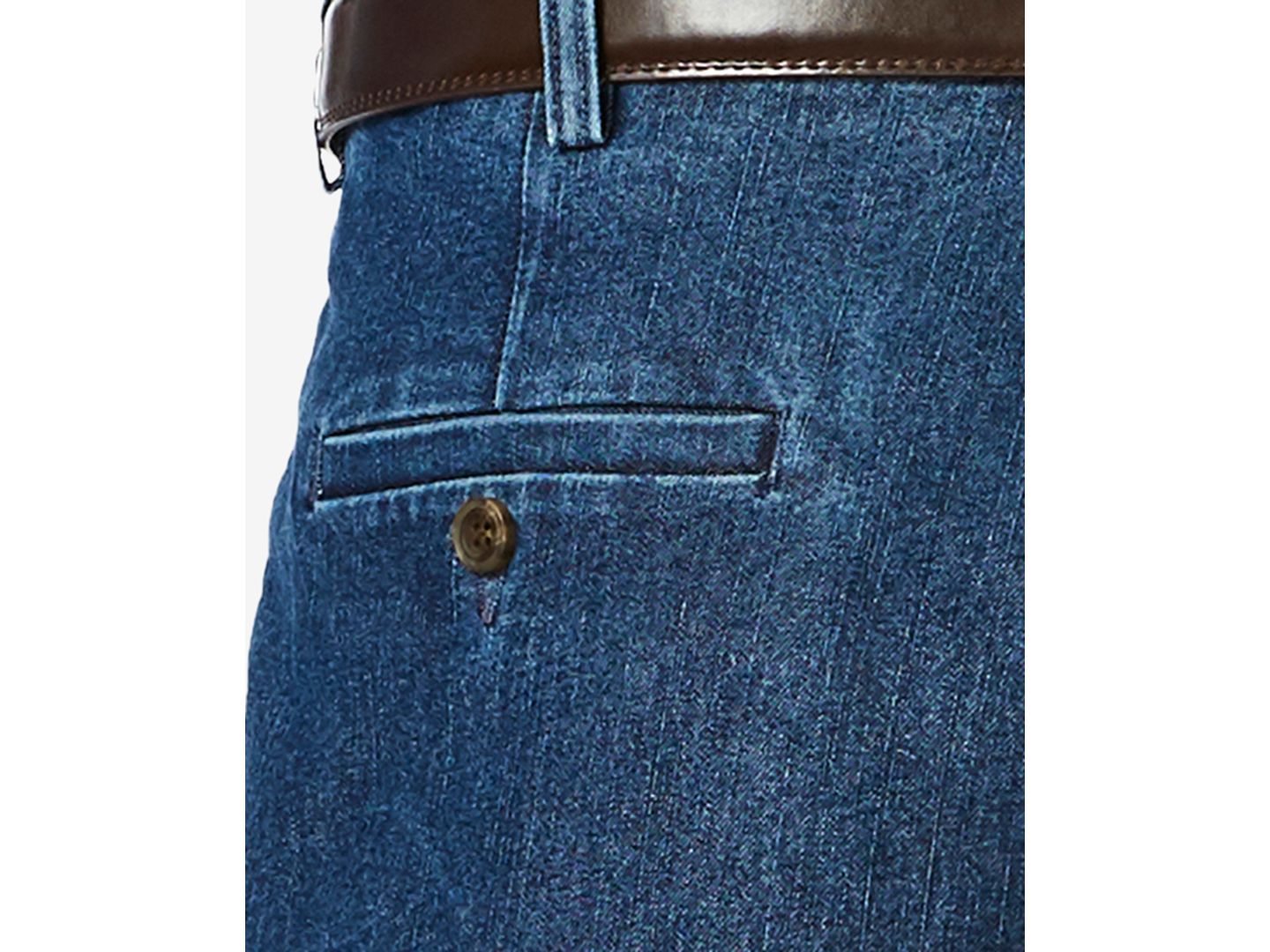 Мужские брюки Haggar Stretch Denim Classic-Fit Pleated, цвет: Стоунвош — фото 5